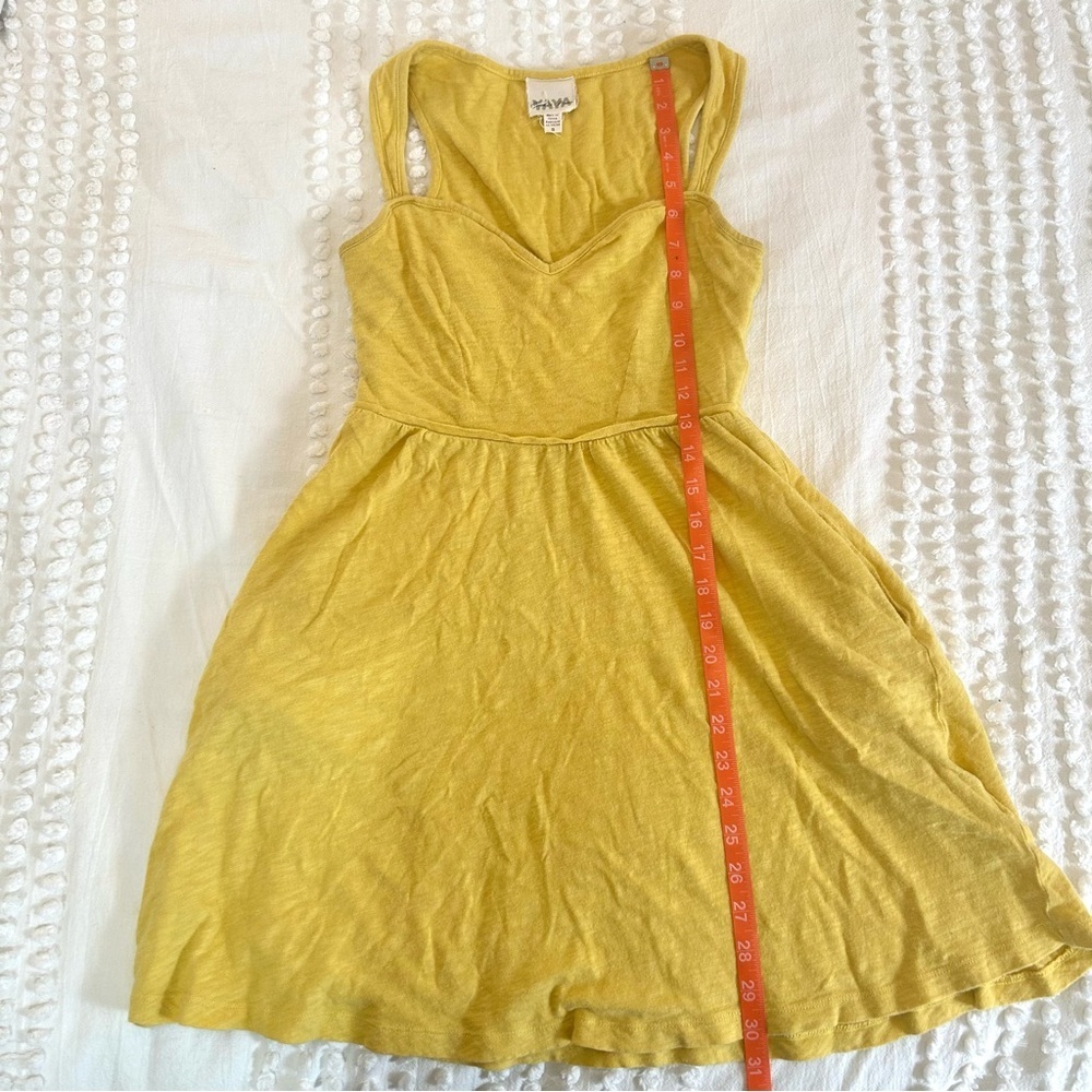 Urban Outfitters Cotton Slub Sunny Yellow Mini fit & Flare Dress Sz S - Picture 4 of 14